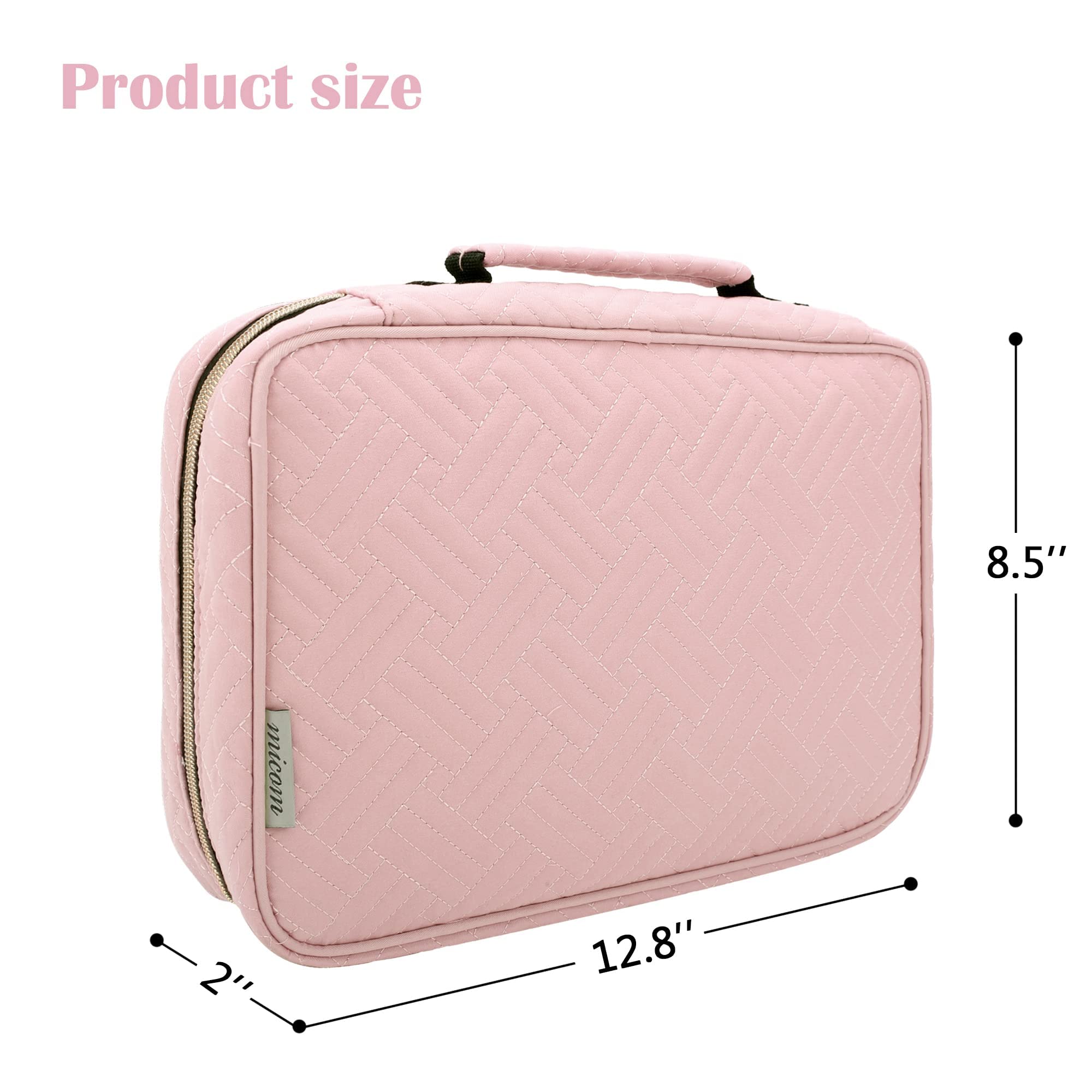 MICOM bag displays burlap ribbons and pockets to keep items sorted.
