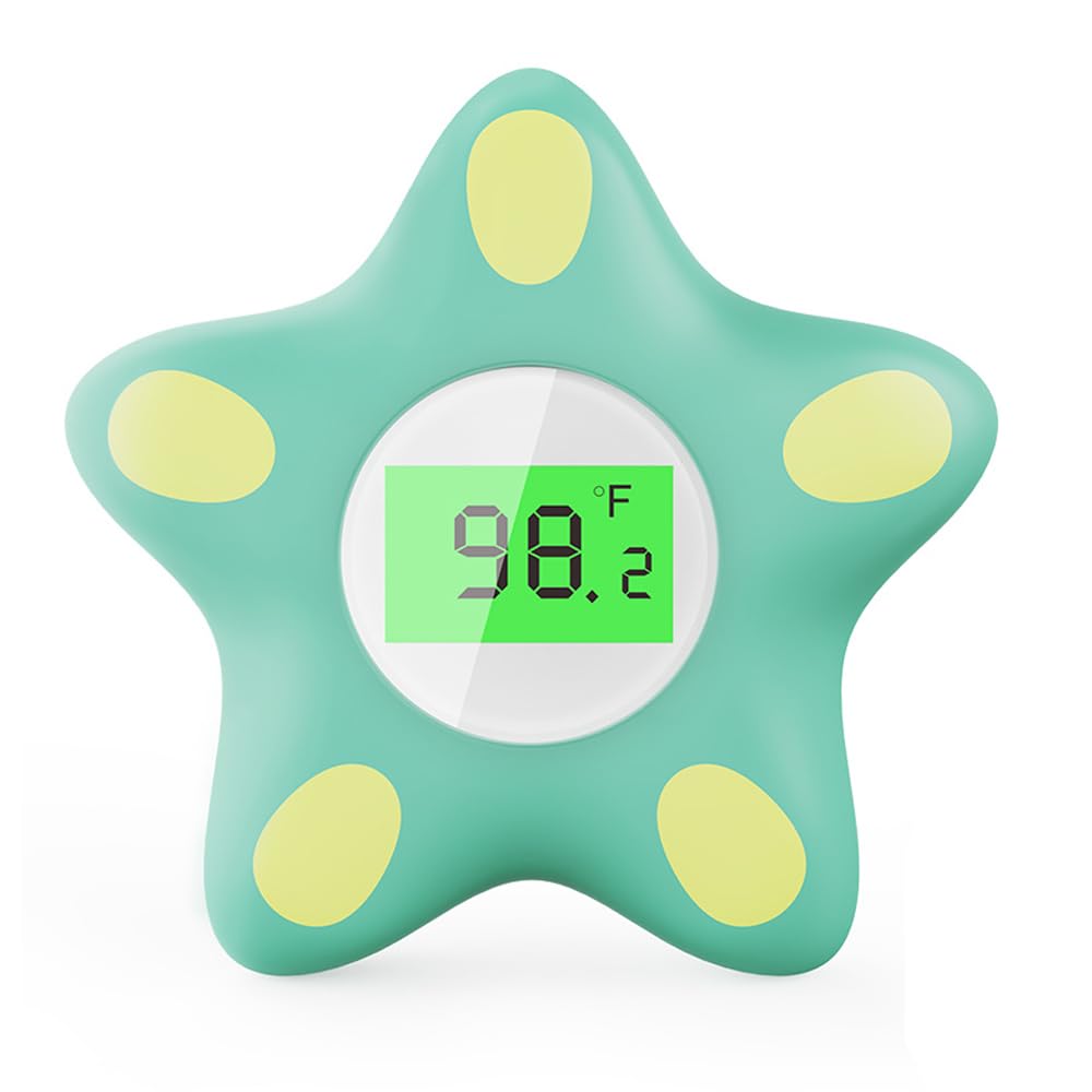 Miedecdel baby bath thermometer shows water temperature with real-time display.