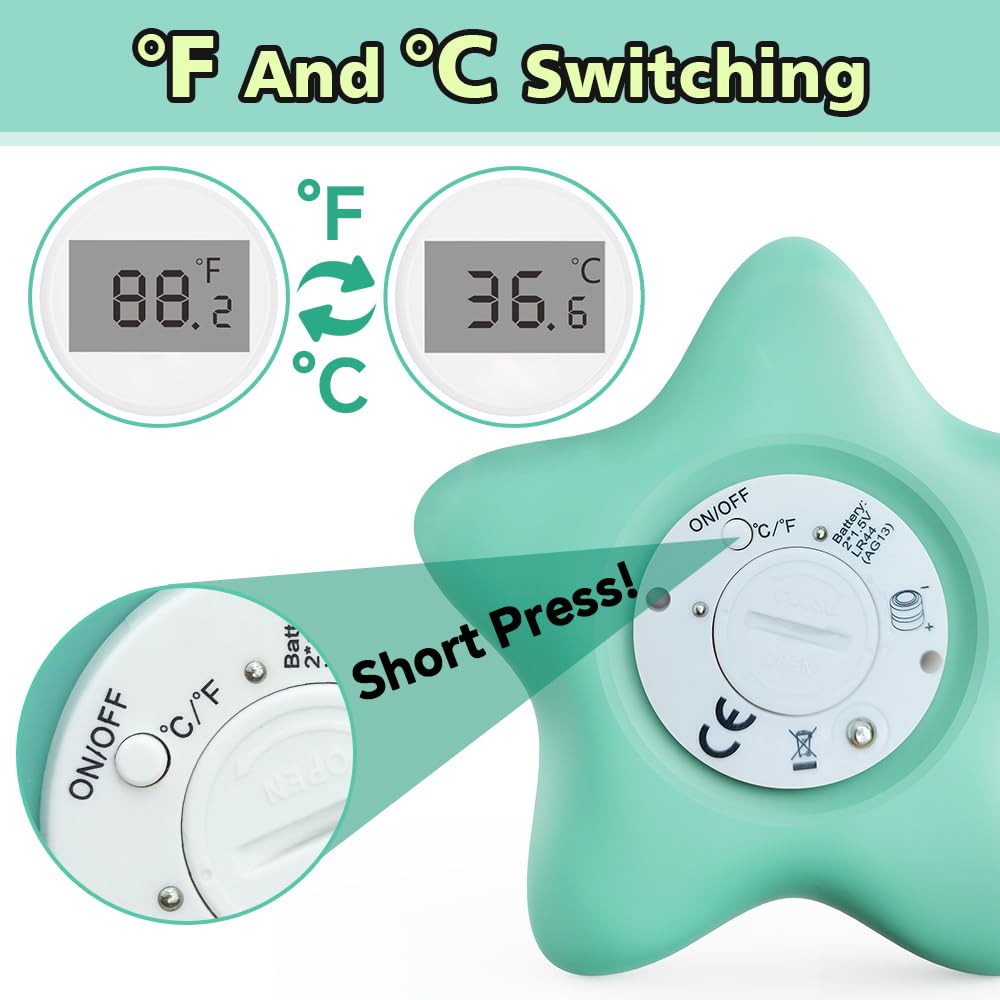 Miedecdel floating bath toy doubles as a thermometer for bath time.