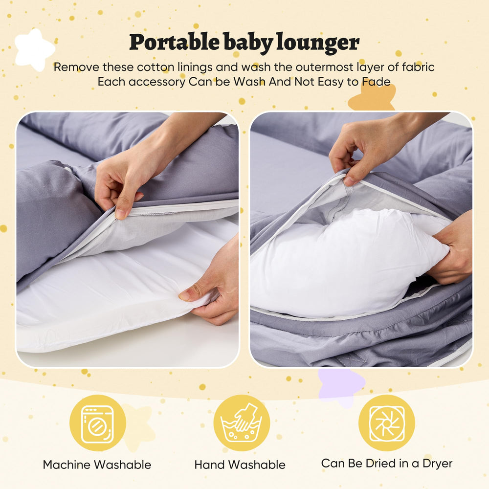 Miereirl Dock A Tot style baby nest is compatible with standard loungers.
