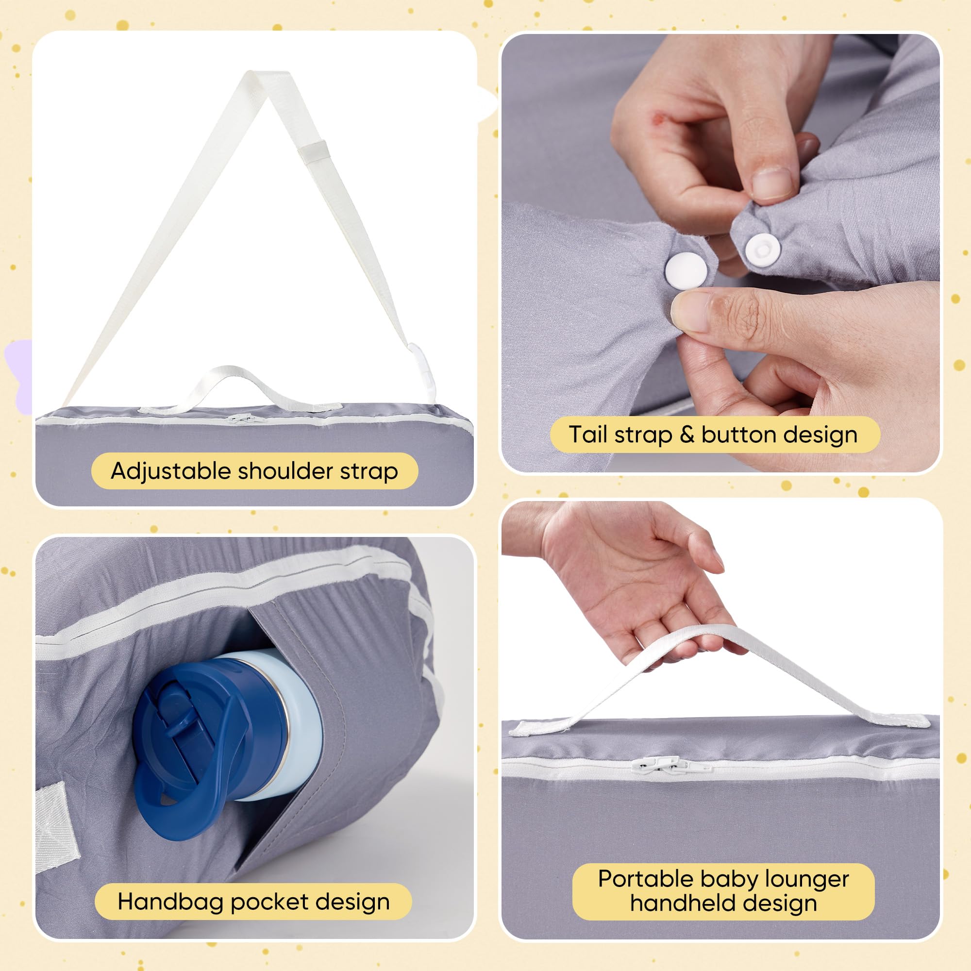 Miereirl Baby Lounger machine-washable cover withstands repeated washes.
