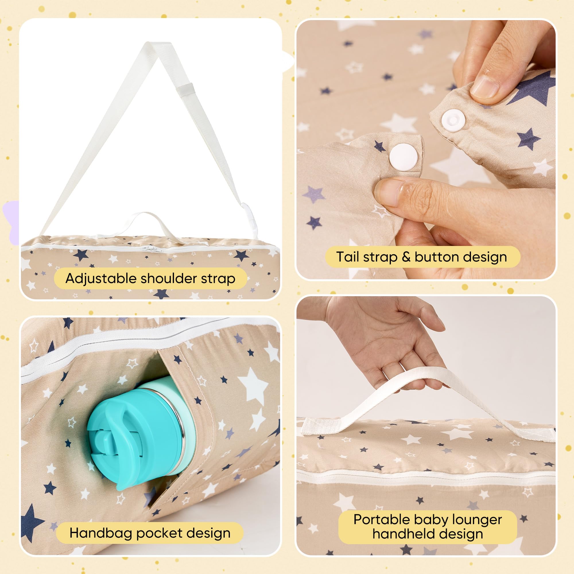Miereirl Baby Lounger removable cover simplifies washing and replacement.