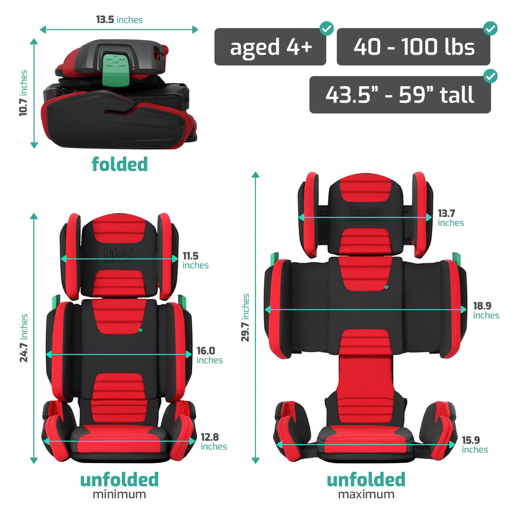 mifold hifold narrow booster enabling three-across seating in some cars