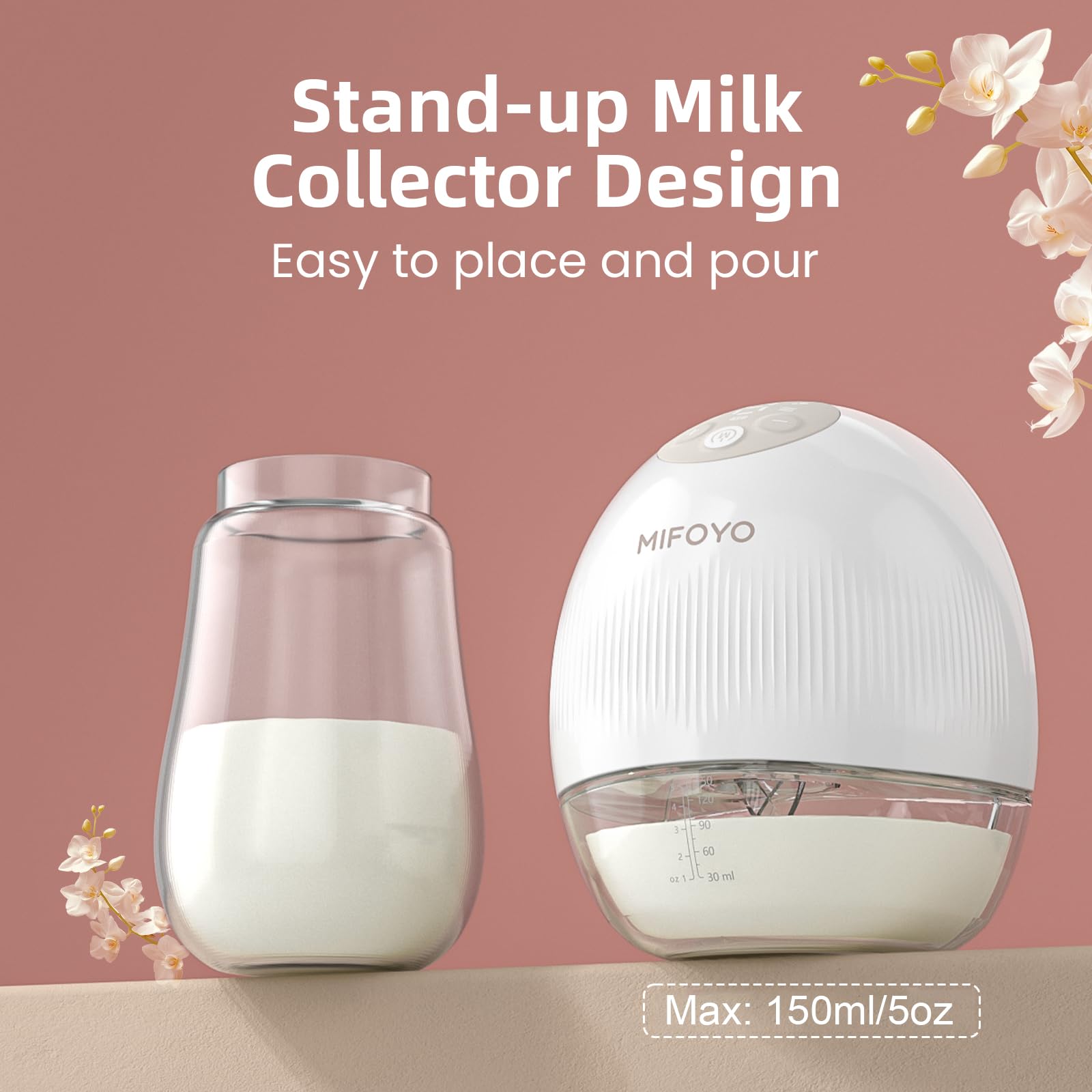 MIFOYO 5 oz milk bottle capacity supports efficient collection.