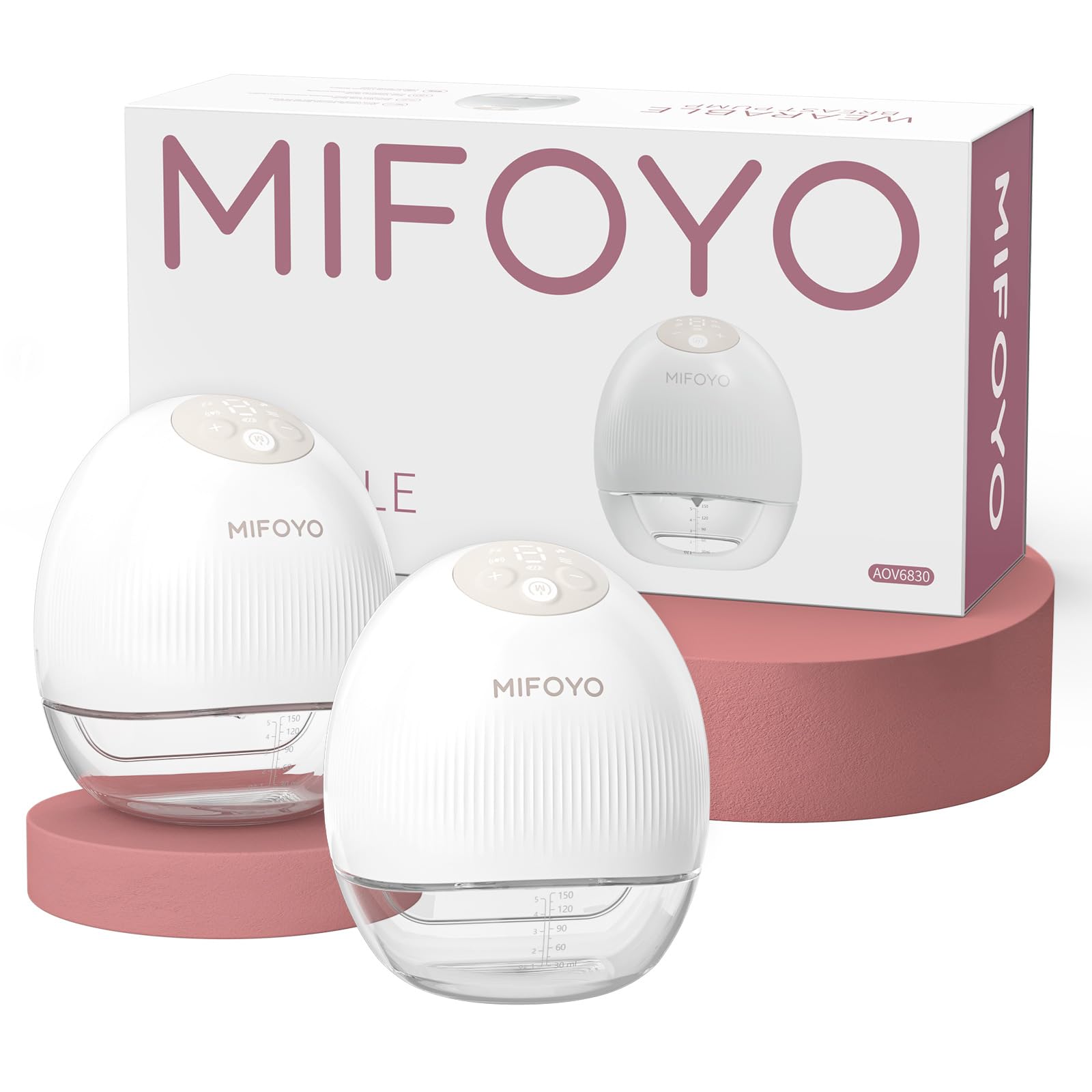 MIFOYO hands-free wearable pump nestled in a nursing bra for multitasking moms.