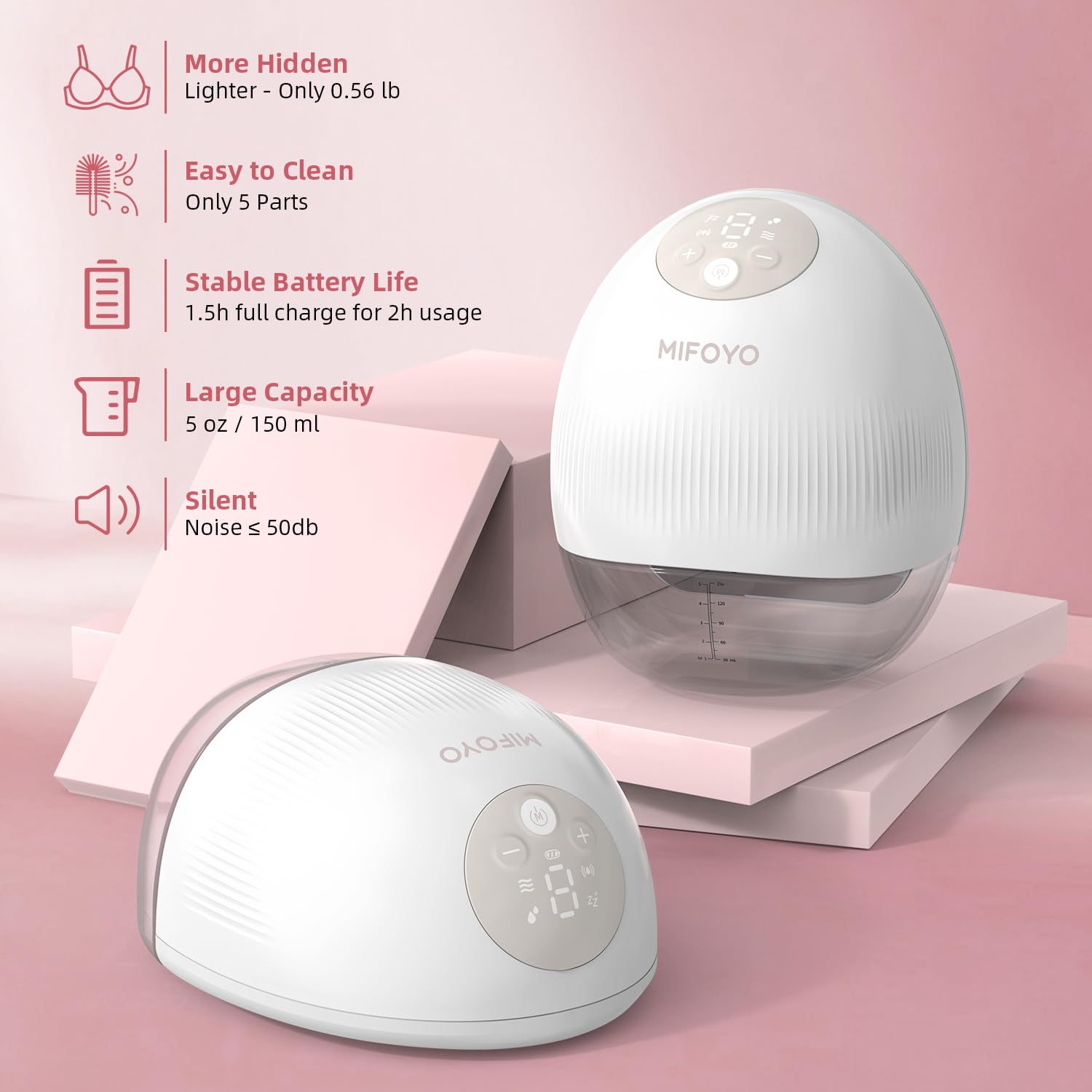 MIFOYO quiet operation under 50dB for discreet pumping.