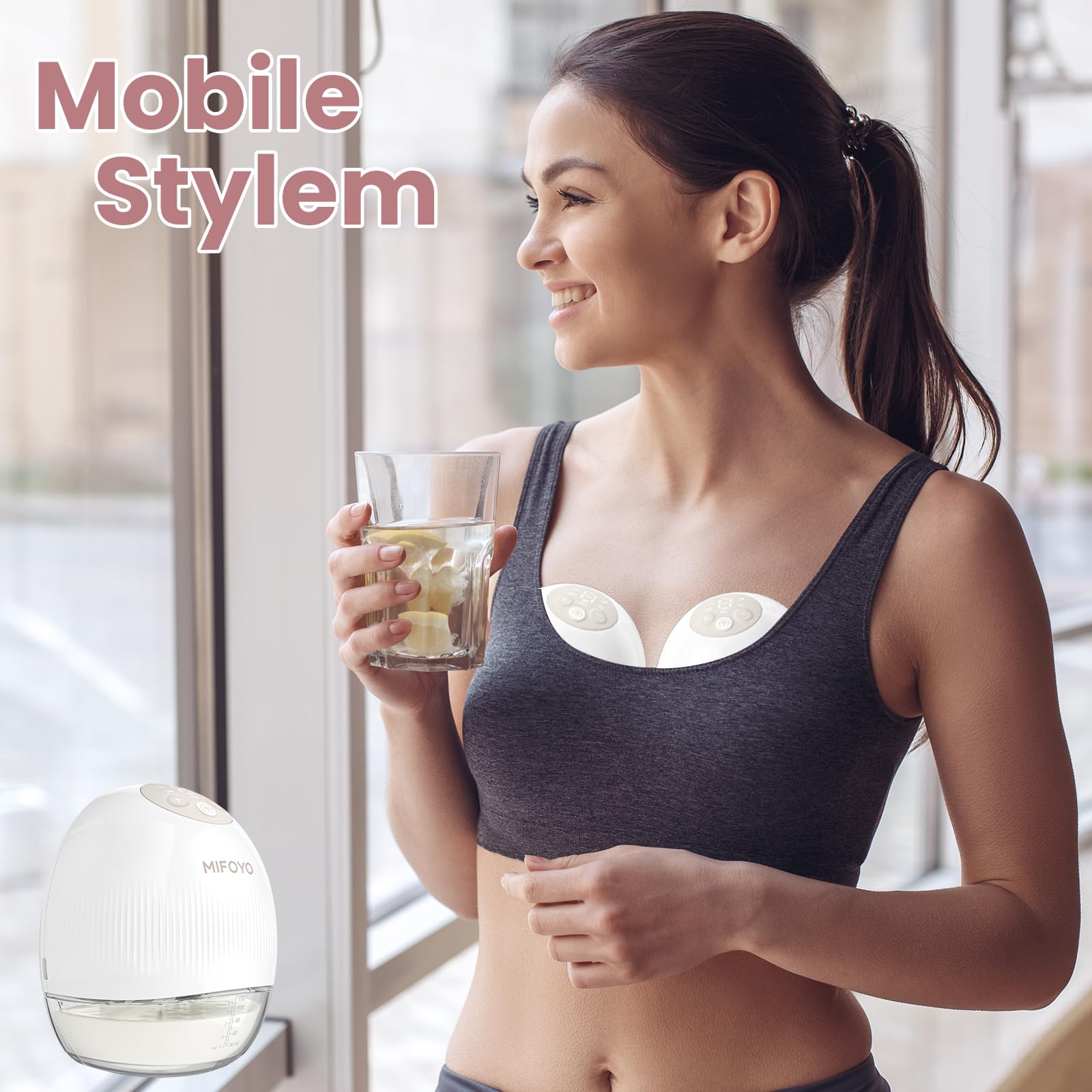 MIFOYO travel-friendly design fits in a bag for on-the-go pumping.