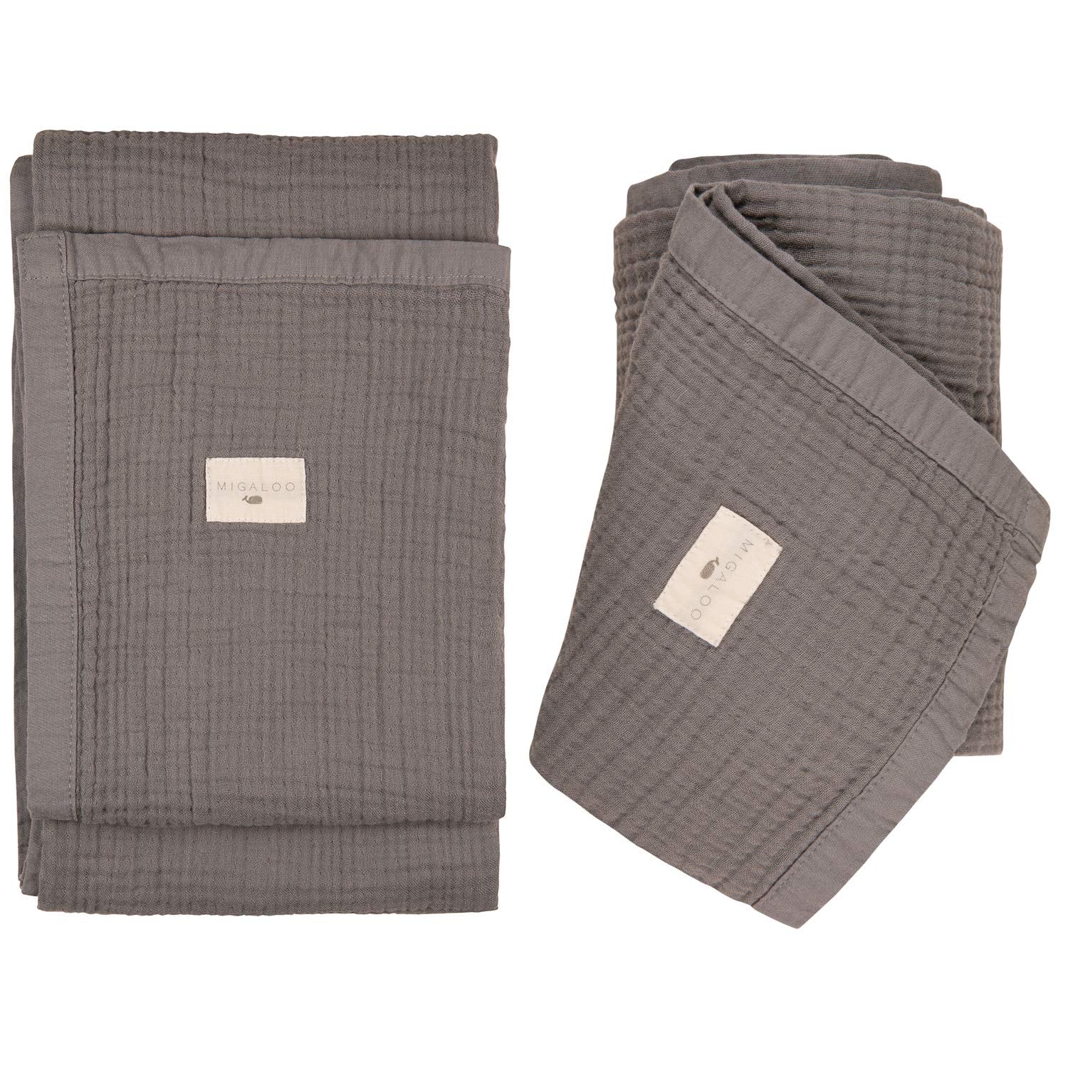 Migaloo large 47x35 inch blanket laid flat for naps or stroller rides.