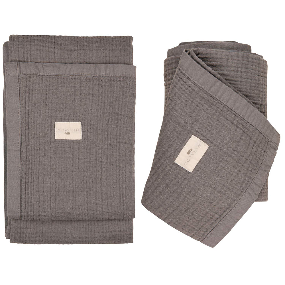 Migaloo large 47x35 inch blanket laid flat for naps or stroller rides.