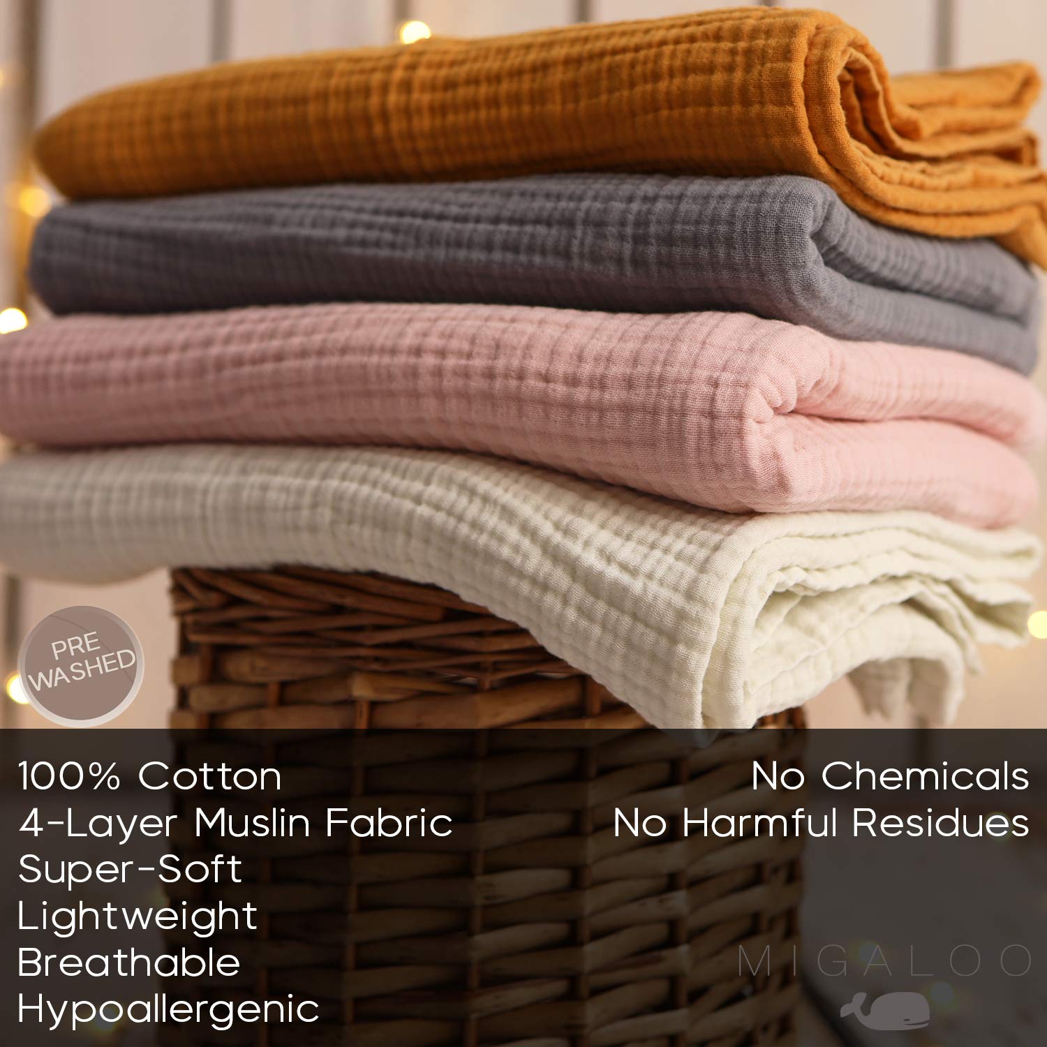 Migaloo muslin blanket supports tummy time with gentle comfort.