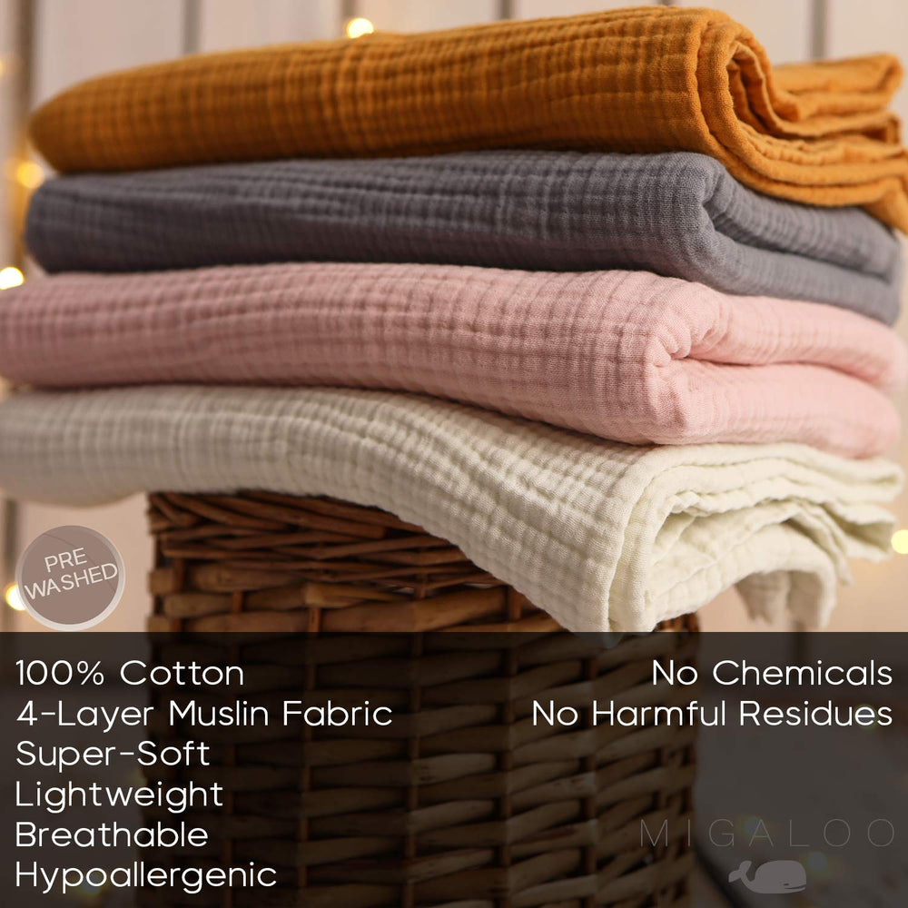 Migaloo muslin blanket supports tummy time with gentle comfort.