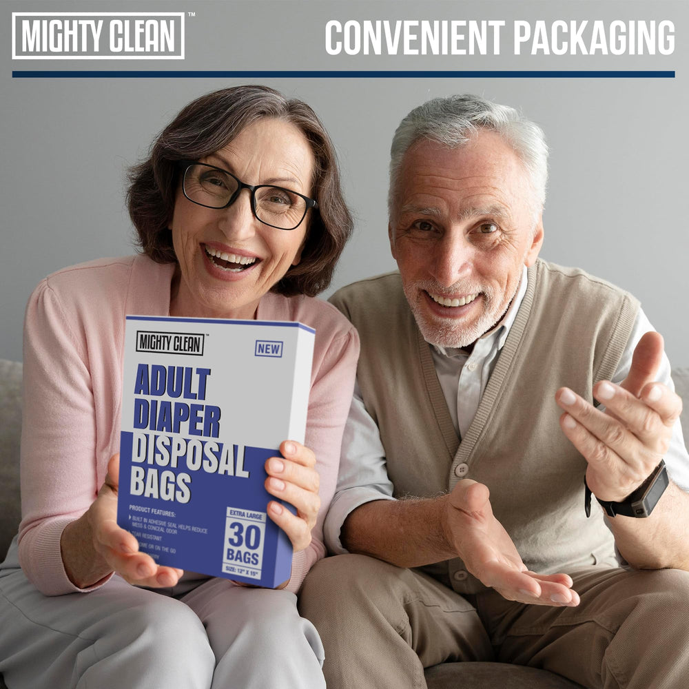 Mighty Clean on-the-go bags stay discreet during travel and visits.