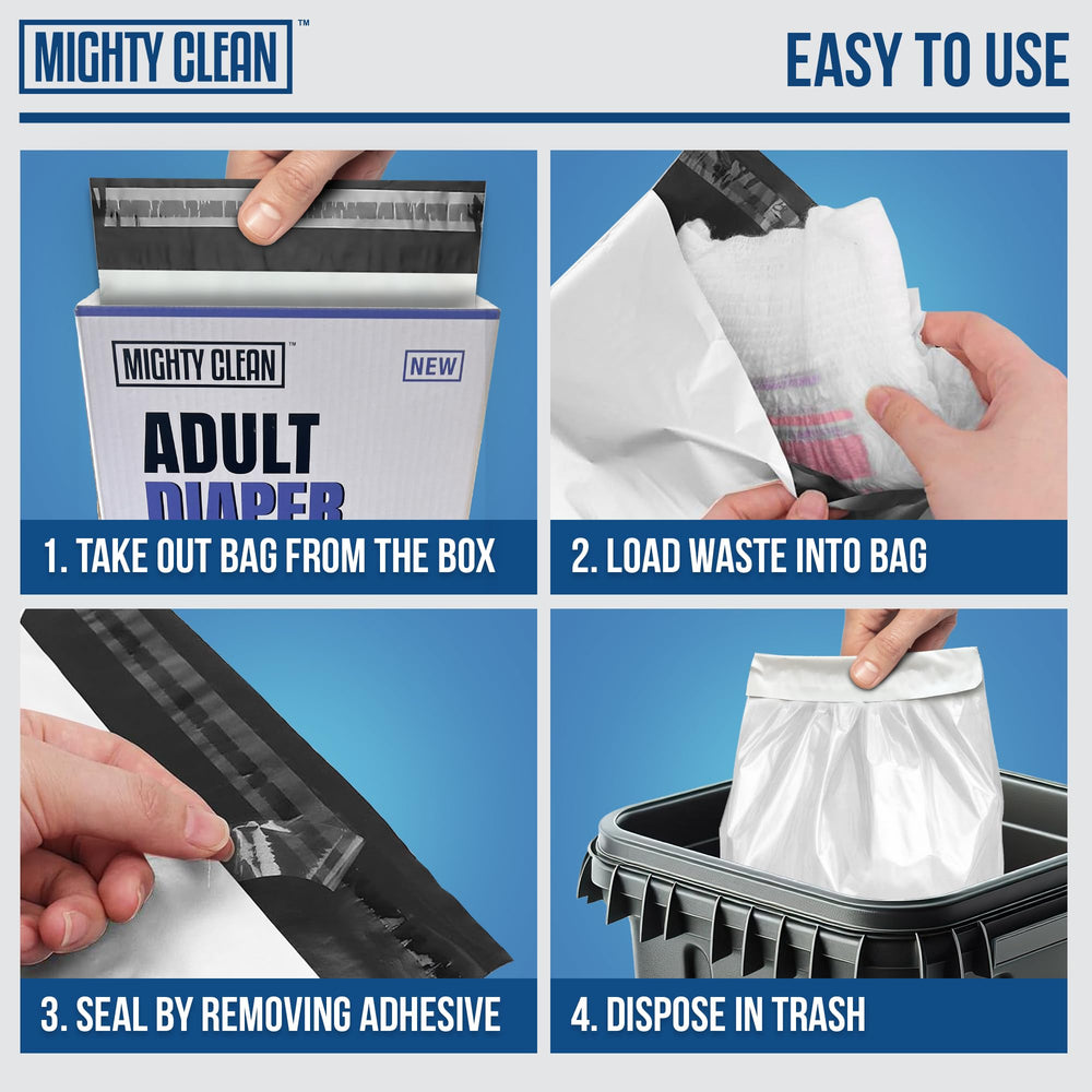 Mighty Clean opaque design preserves privacy during disposal.