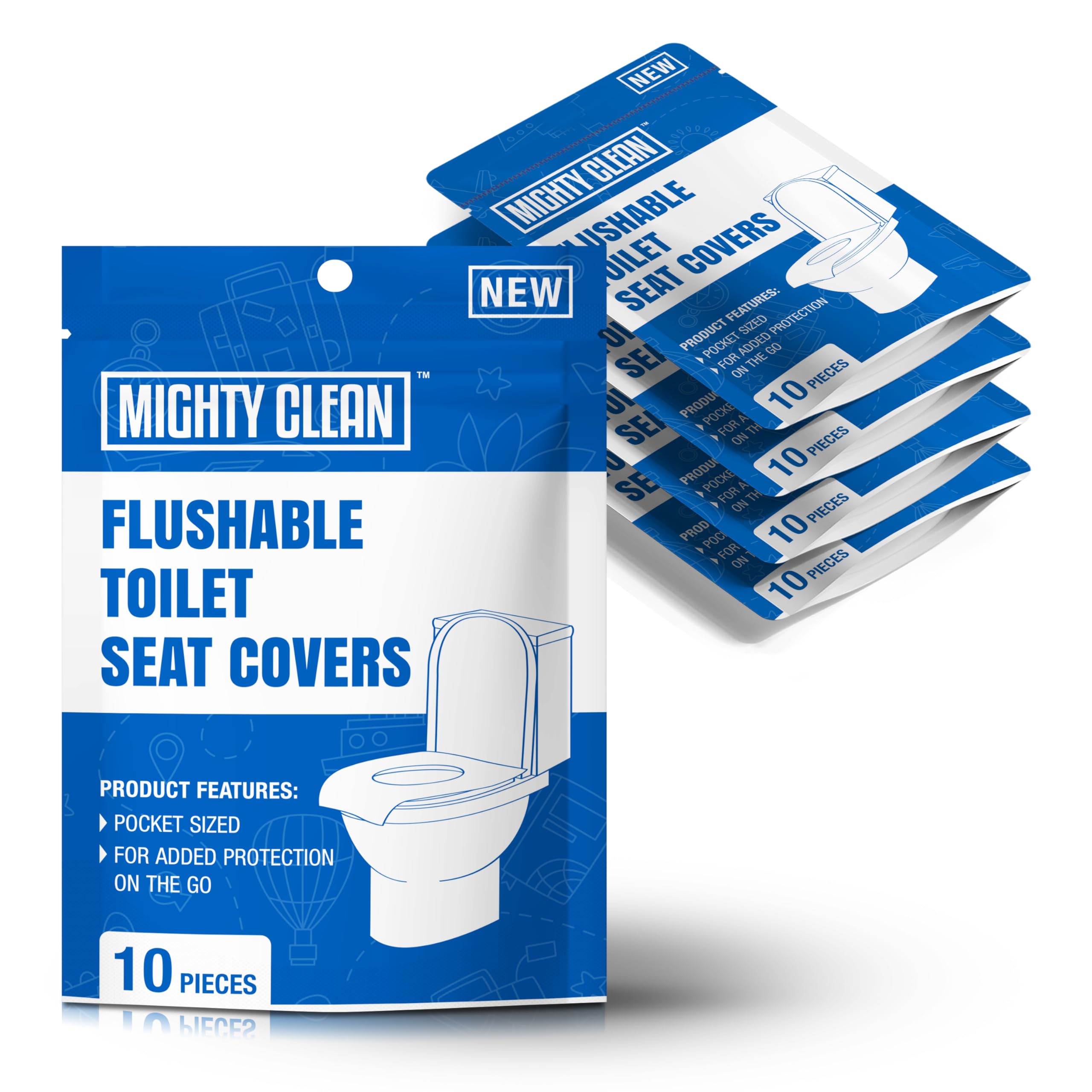 Mighty Clean XL-size toilet seat covers pack for public restrooms