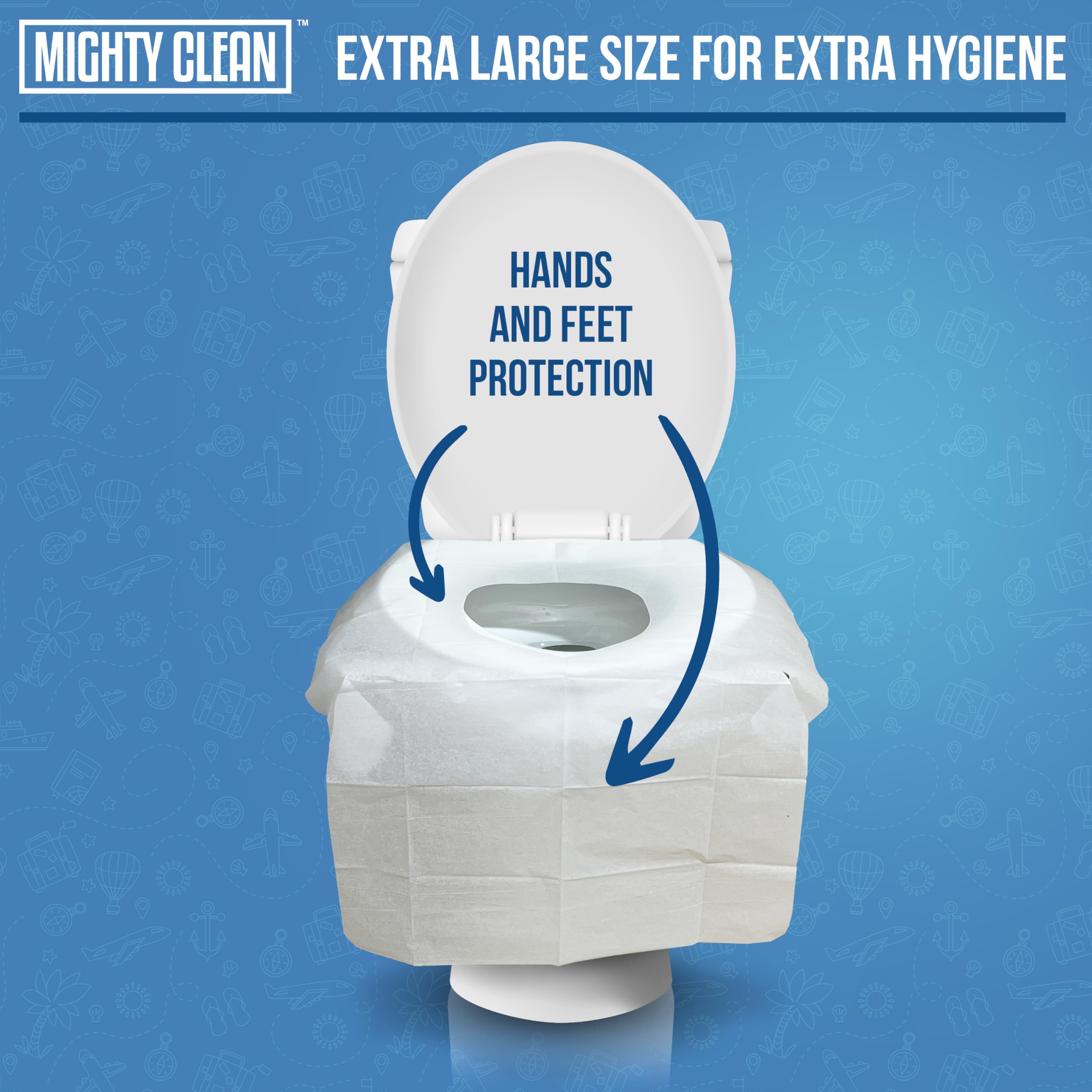 Mighty Clean travel pack of flushable covers for purses and backpacks