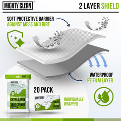 Mighty Clean two-layer waterproof shield protects skin from moisture.