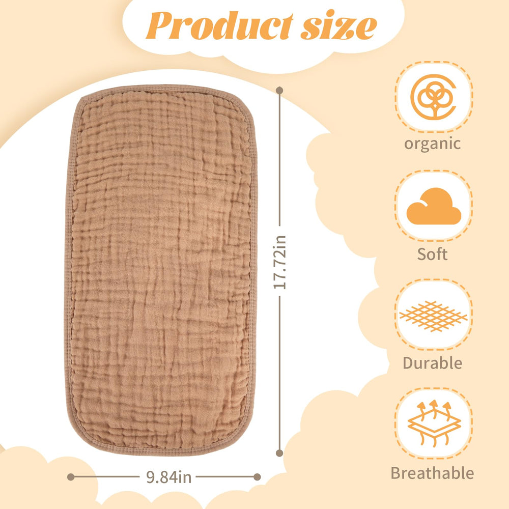 MIGIOL six-layer absorbent muslin burp cloth absorbs spills efficiently.