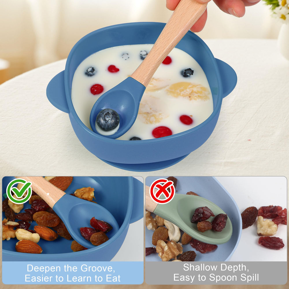 MIICASA silicone baby fork blue designed for early self-feeding.