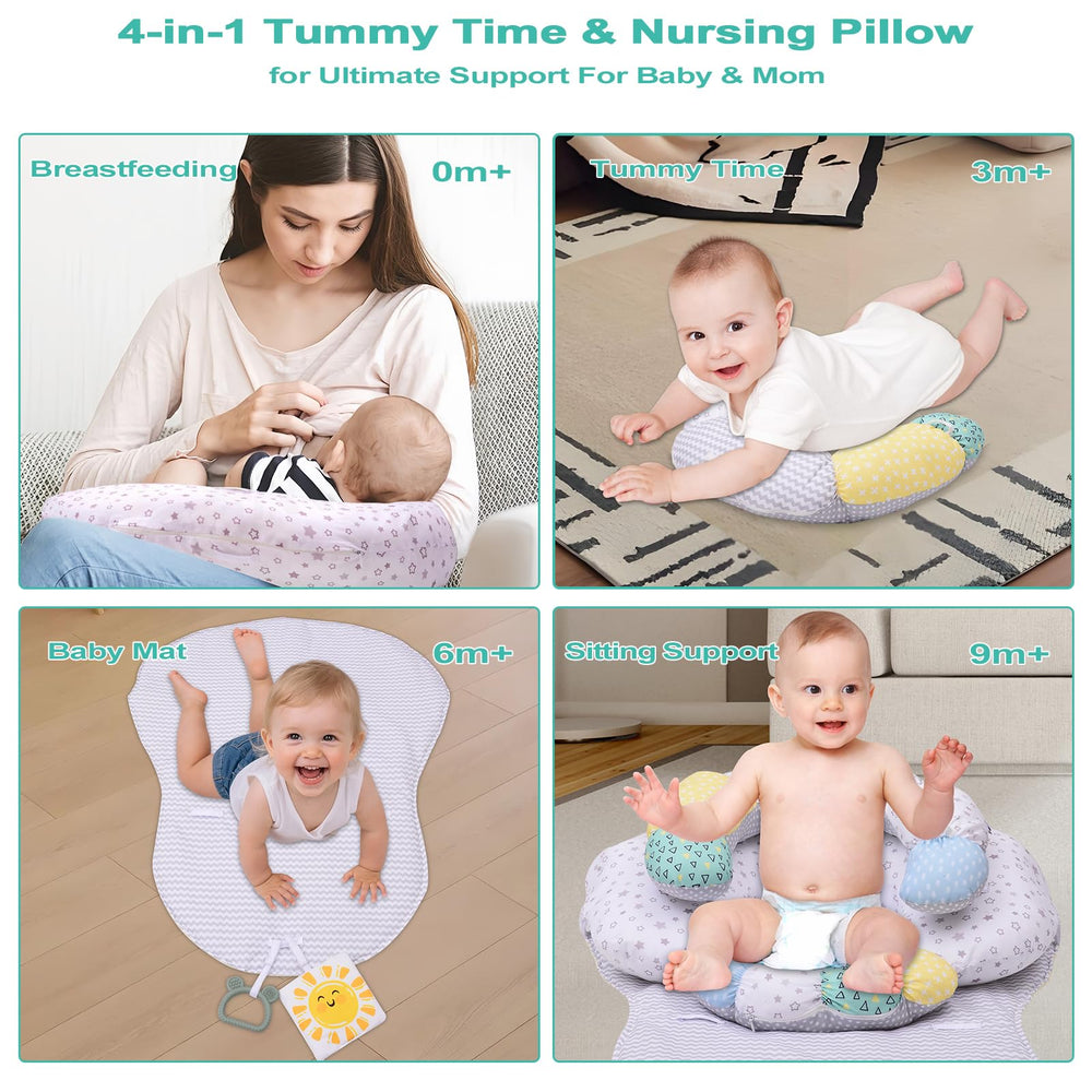 MIIMER detachable seated support cushion provides comfortable nursing and sitting positions.