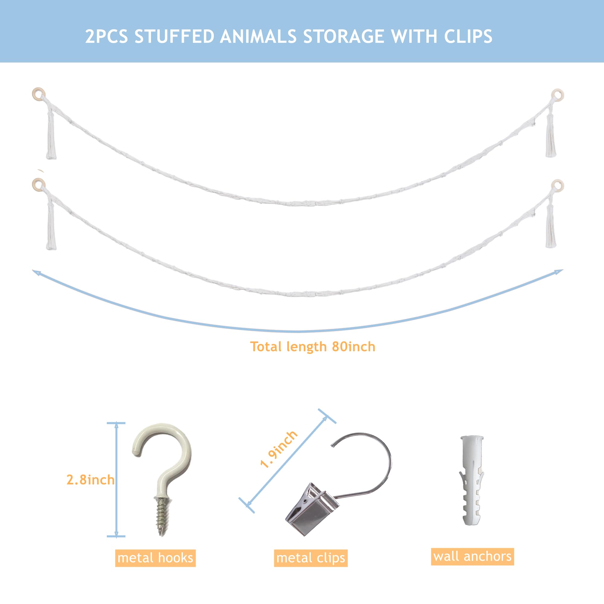 MIJAYENV horizontal hanging chain displays cards and photos while saving wall space.