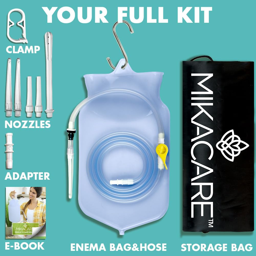 Mikacare Enema Nozzles set with soft and hard tips for versatile use.