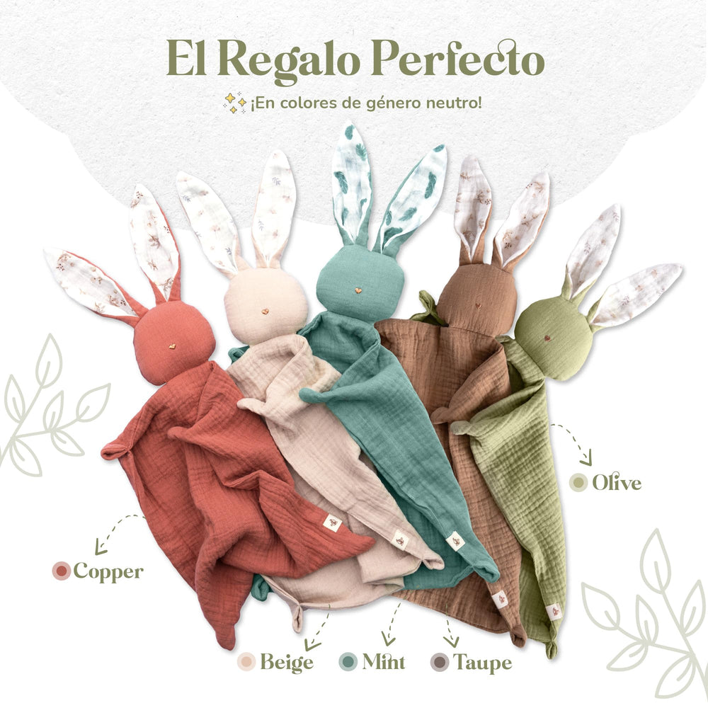 Unisex Mikito baby lovey suitable for both boys and girls.