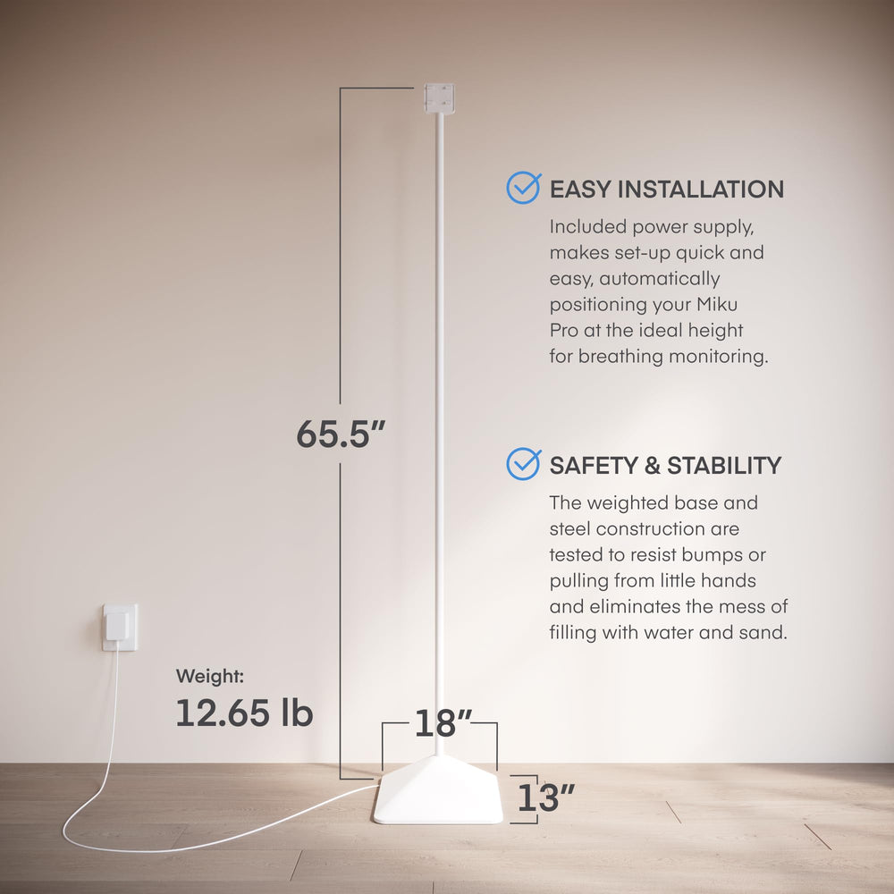 Miku Floor Stand compatible with Miku Pro for scalable, modular monitoring in any room.