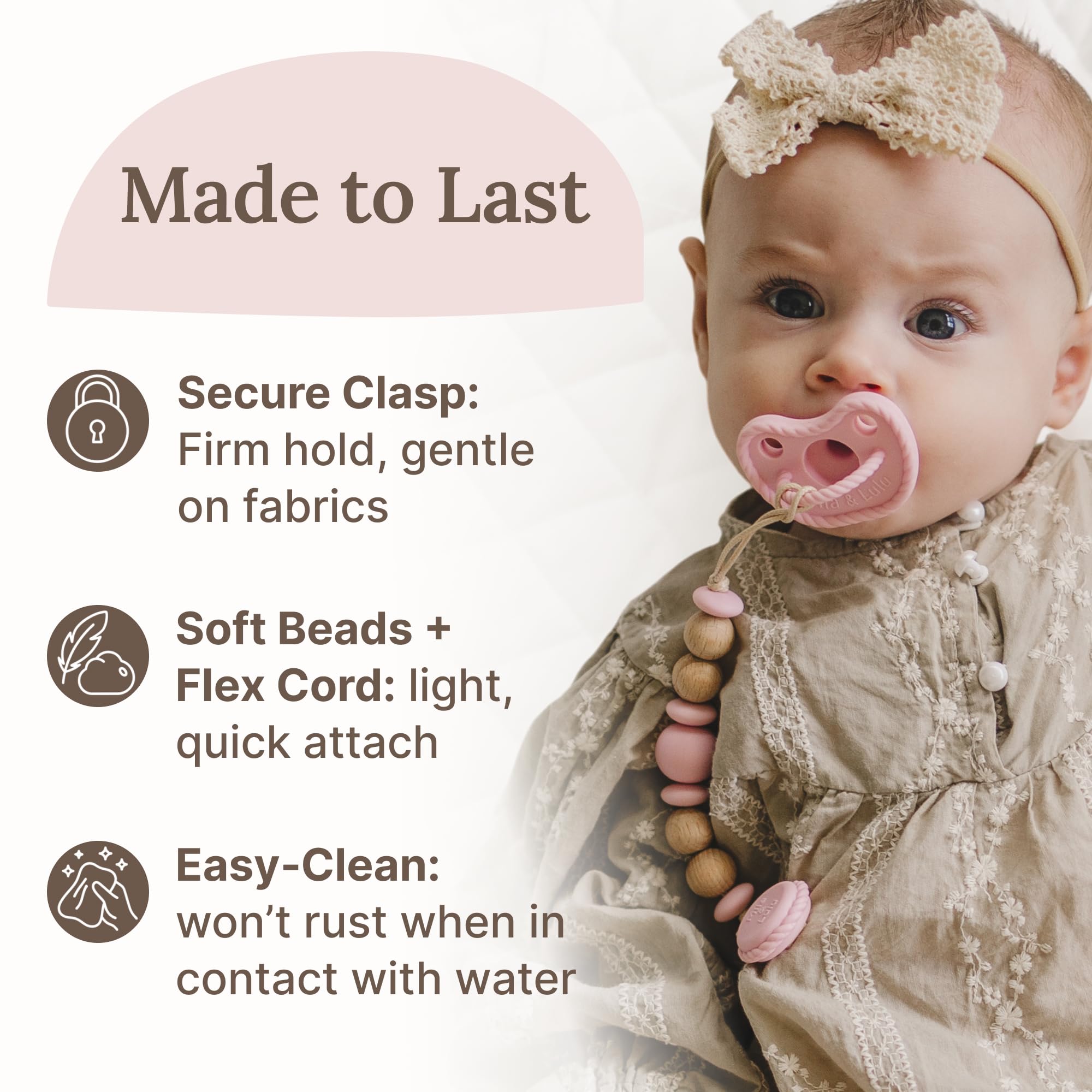 Mila & Lulu pink-neutral tones coordinate with outfits and strollers.