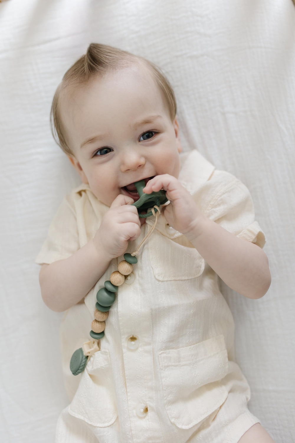 Mila & Lulu ocean nipple pacifier soothes early months with a gentle design
