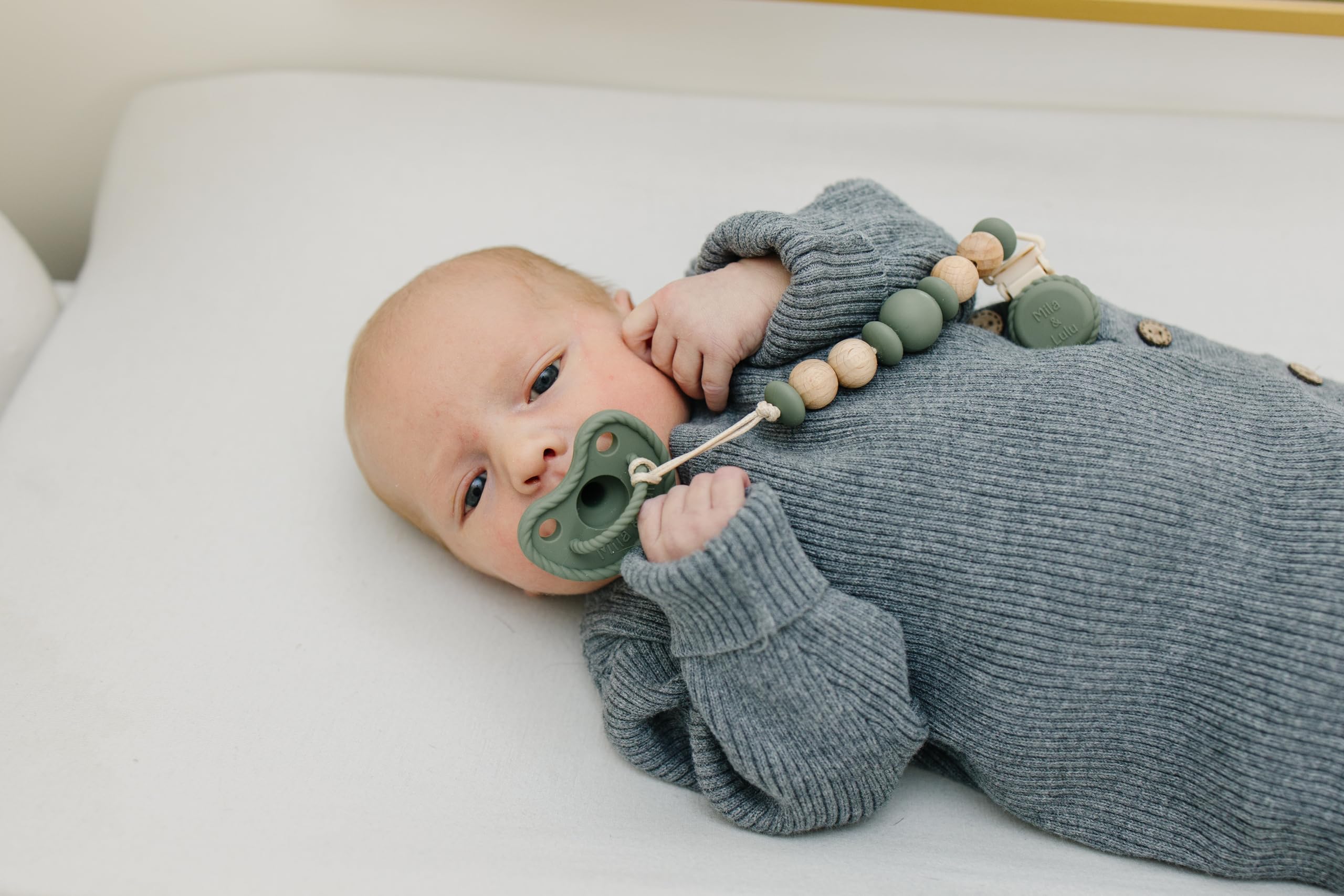 Mila & Lulu ocean shield pacifier offers ample airflow and skin comfort