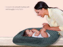 Mila Millie sensory dot minky adds cozy texture for soothing baby touch.