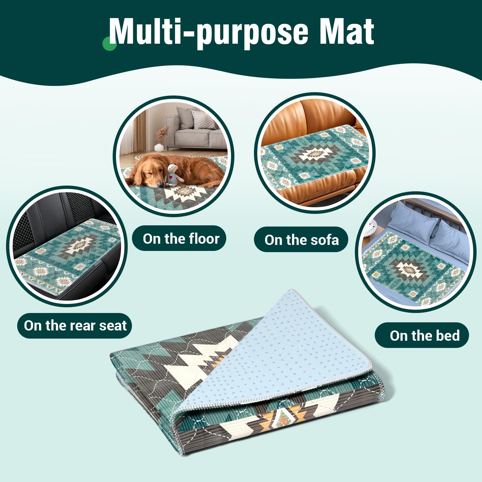 MILDPLUS navy bed pad provides private, colorful protection.