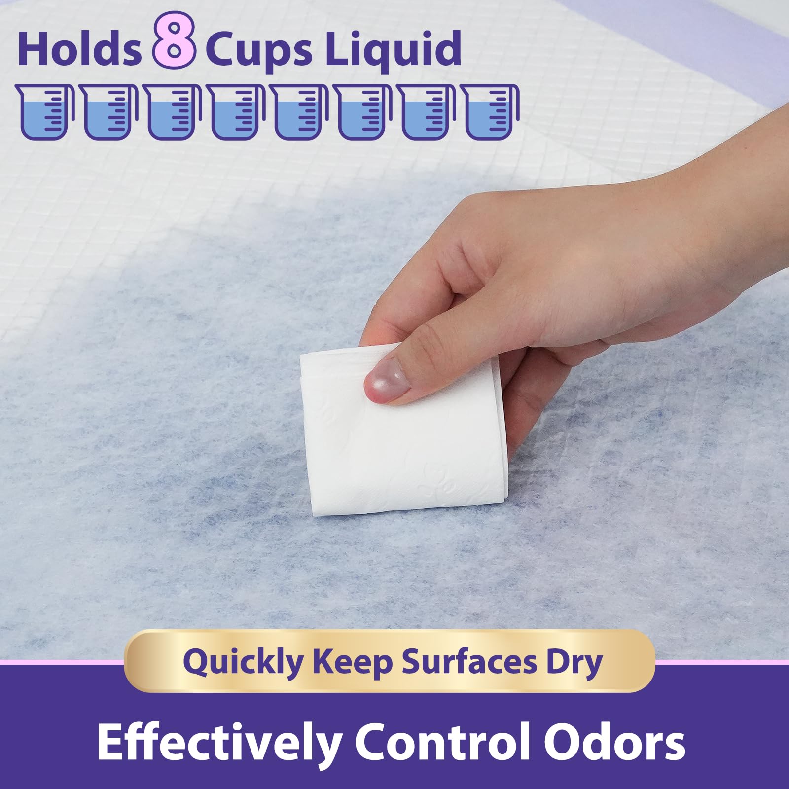 MILDPLUS soft quilted-top layer offers gentle skin contact.