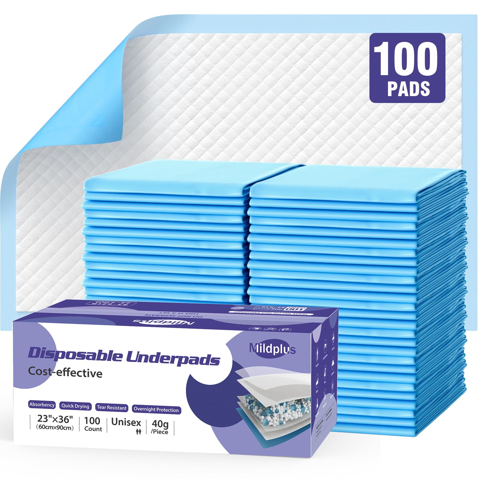 MILDPLUS bulk-packaged disposable pads ready for long-term use.