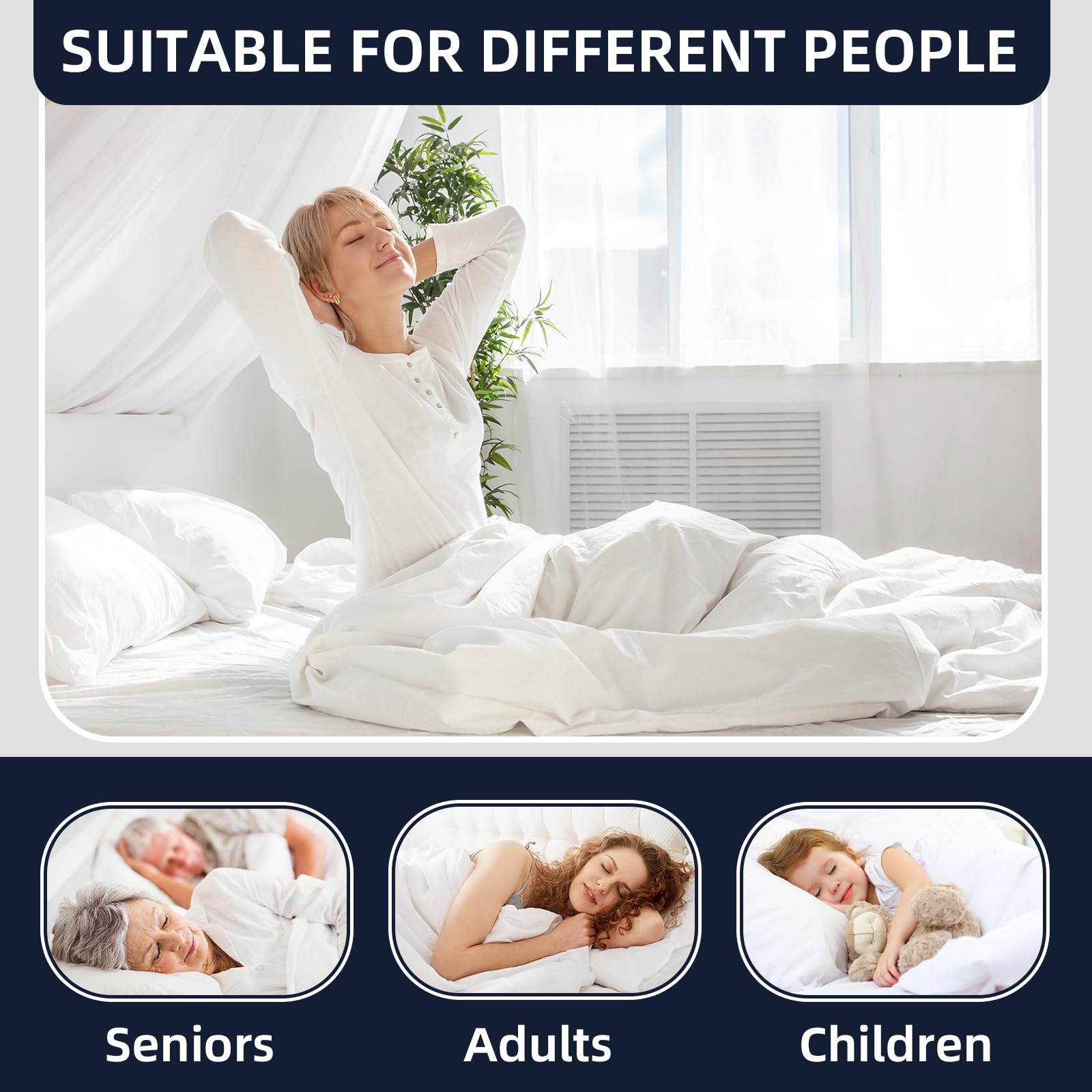 MILDPLUS bed pad fits under sheets for protection during sleep.