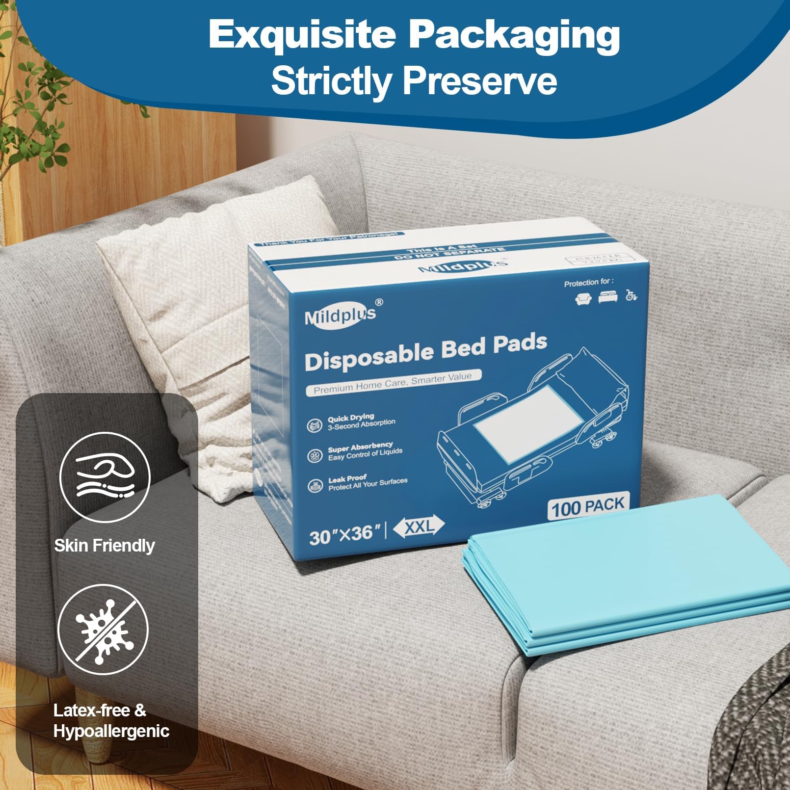 MILDPLUS disposable pad with quick cleanup after use.