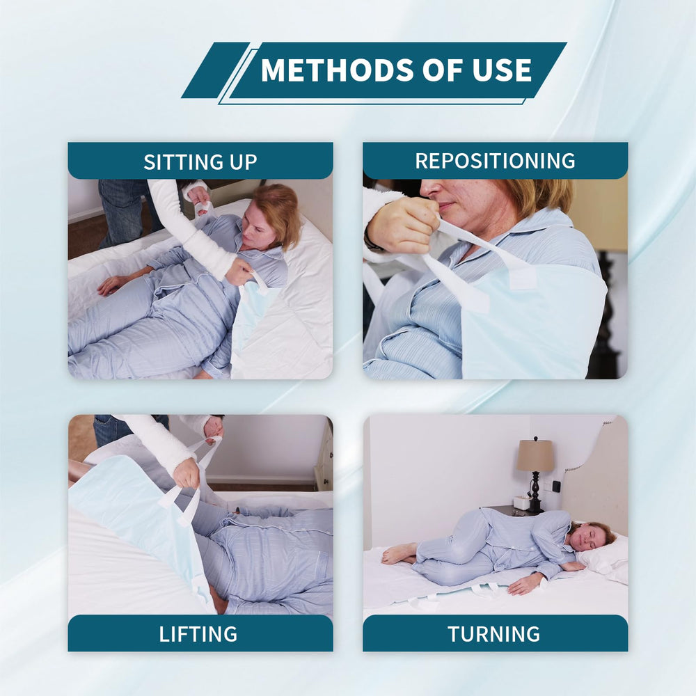MILDPLUS ergonomic handles enable safe turning and repositioning for caregivers.