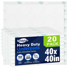 MILDPLUS heavy-duty underpads 100x100cm top view for full coverage