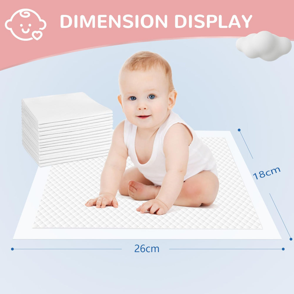MILDPLUS disposable changing pad close-up of hot-air cotton surface for gentle skin touch.