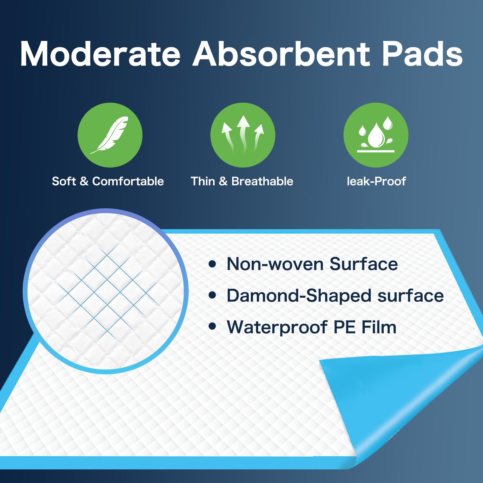 MILDPLUS versatile chux for bedwetting, incontinence, pet care, and travel.