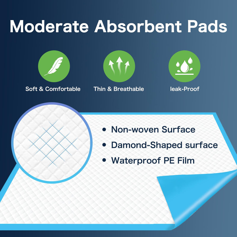 MILDPLUS versatile chux for bedwetting, incontinence, pet care, and travel.