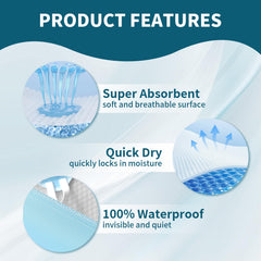 MILDPLUS skin-friendly top layer with no latex, dye, or odors.
