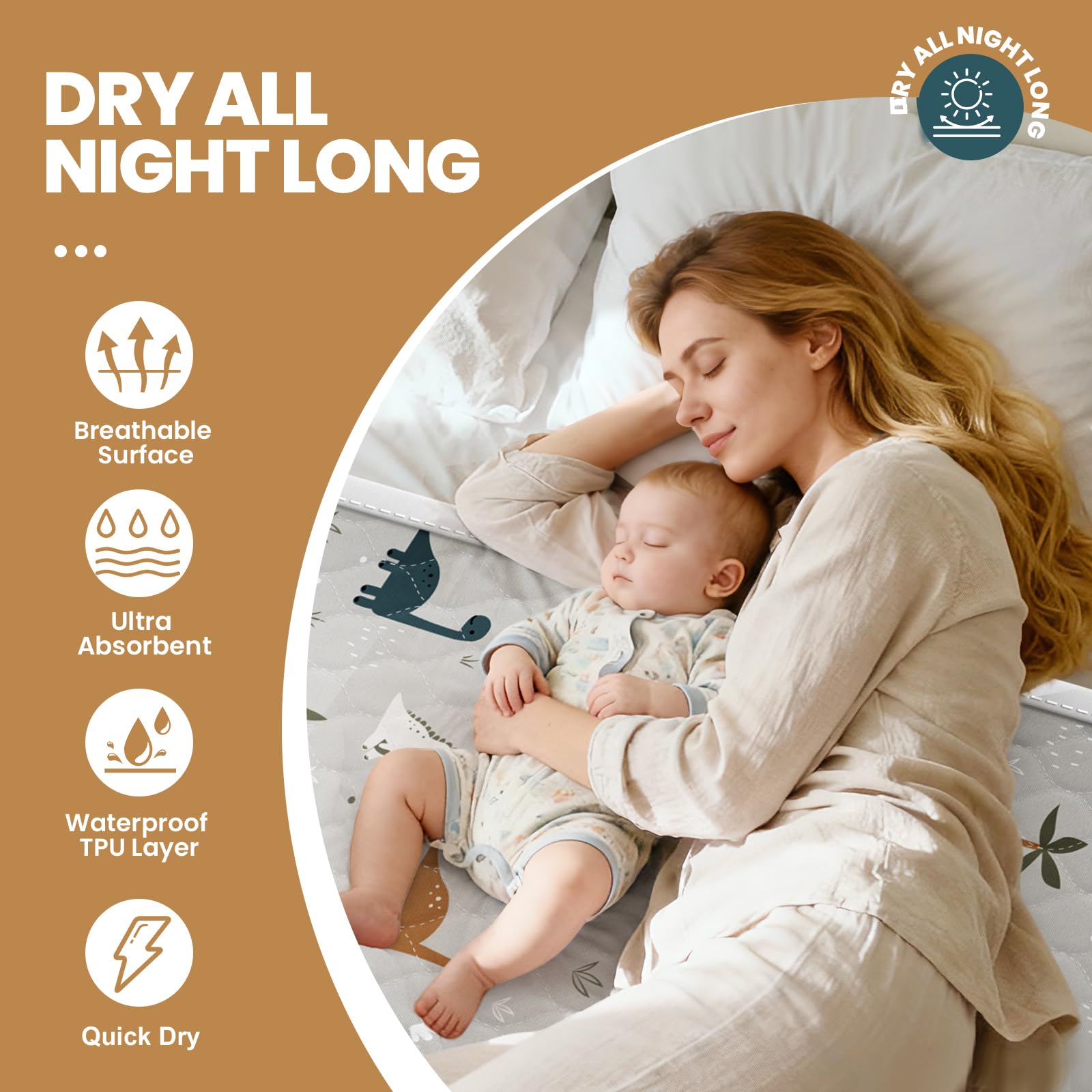 MILDPLUS quilted-pattern-design-grey blends with decor while protecting bedding.