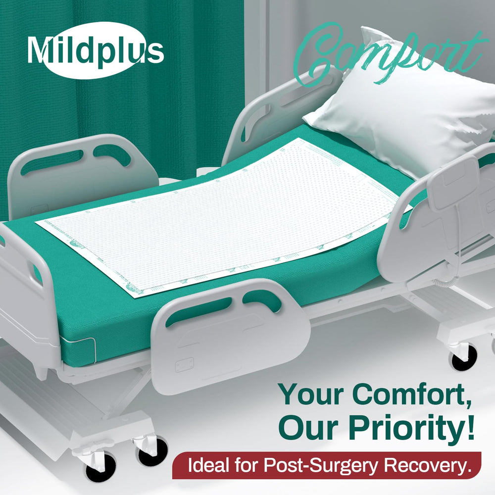 MILDPLUS underpad demonstrates quick absorption for heavy liquid control.