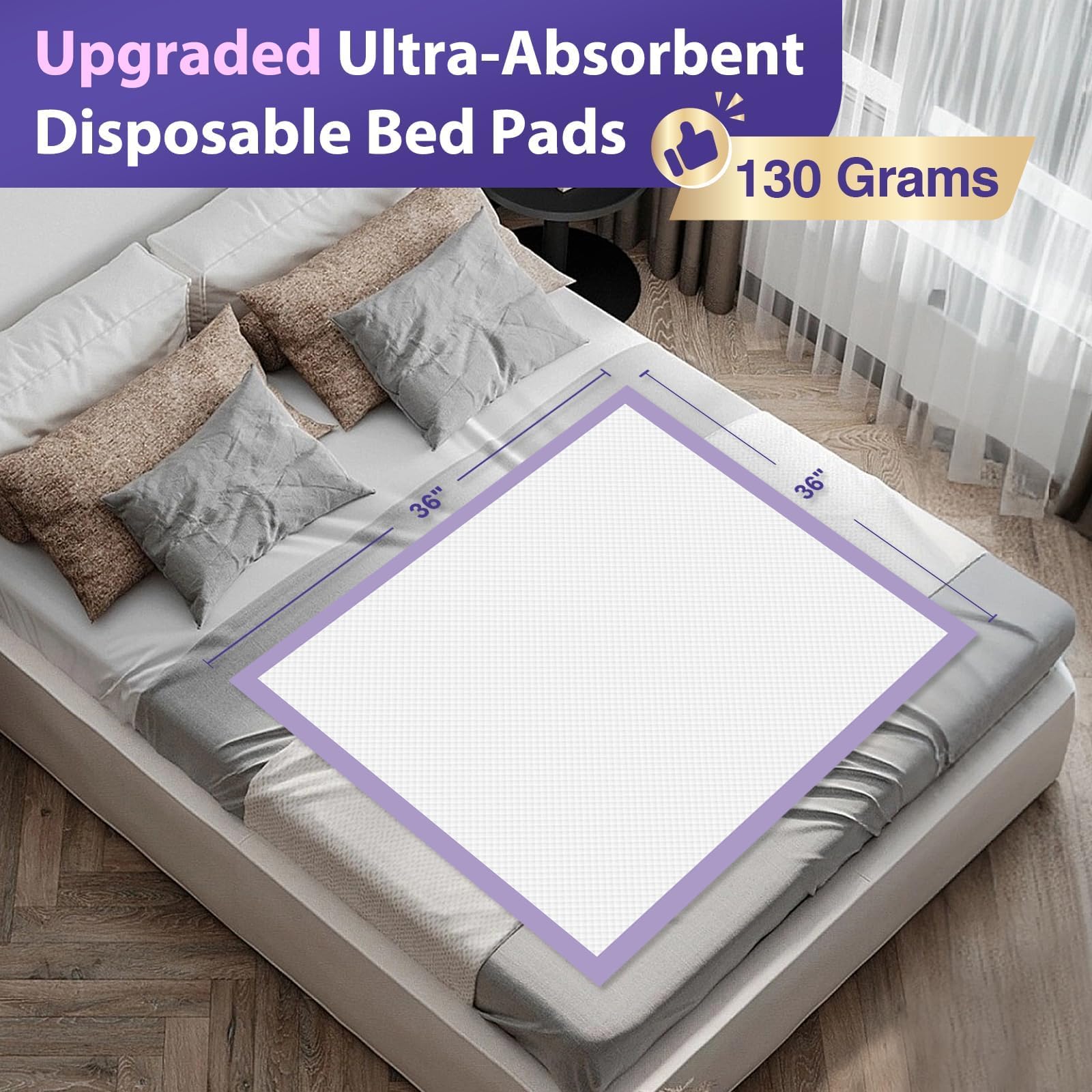 MILDPLUS underpads with anti-slip backing keep in place without adhesive residue.