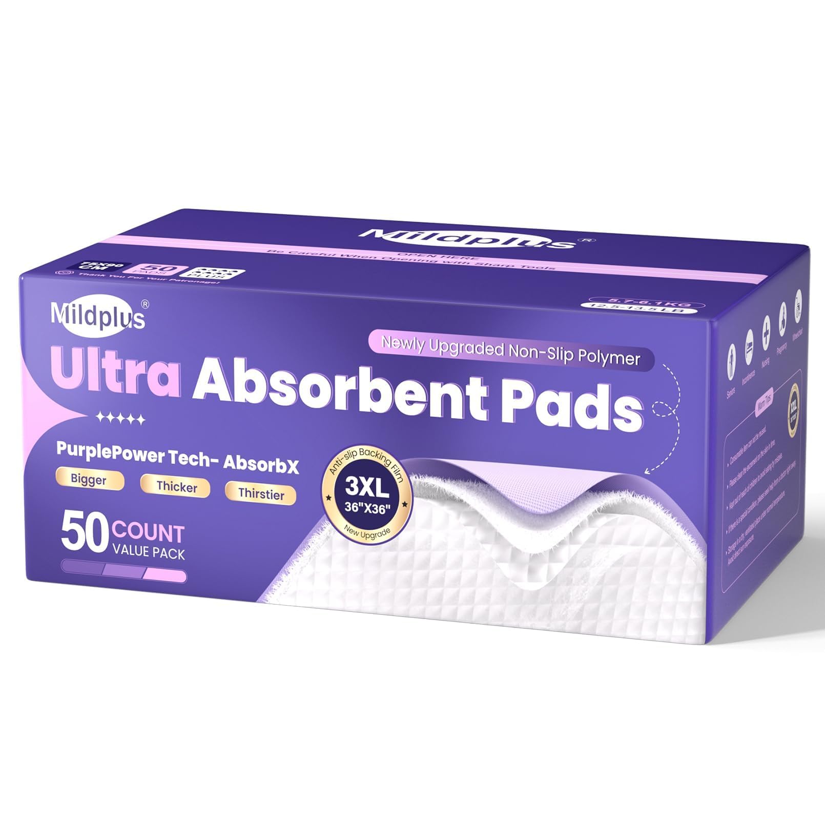 MILDPLUS underpads protect beds, chairs, and floors effectively.