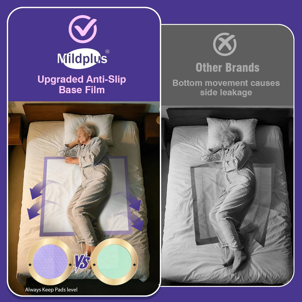 MILDPLUS soft quilted-top surface provides skin-friendly comfort.