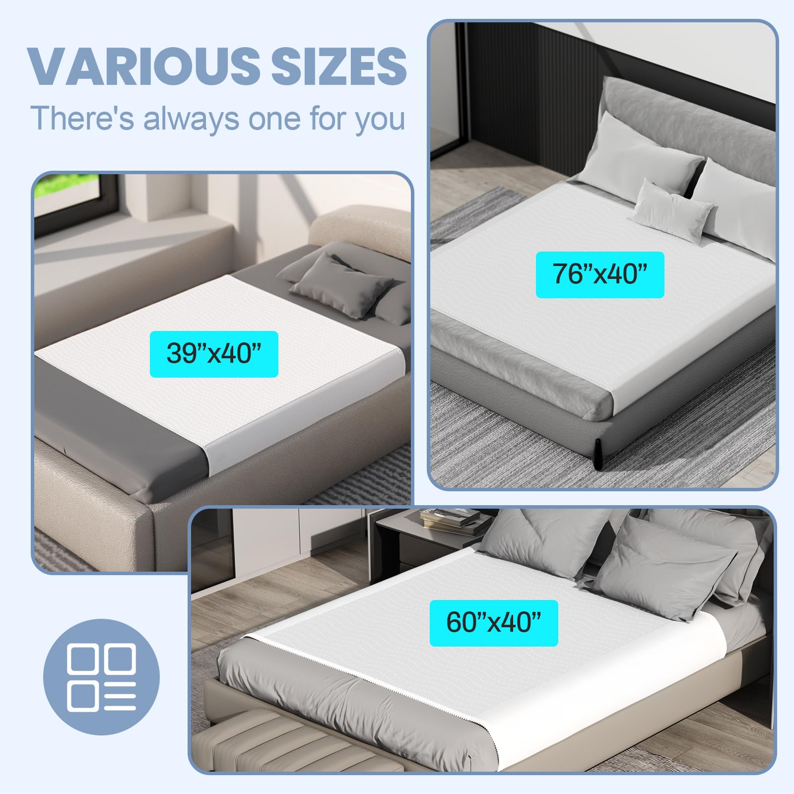 MILDPLUS versatile size works from crib to king beds.