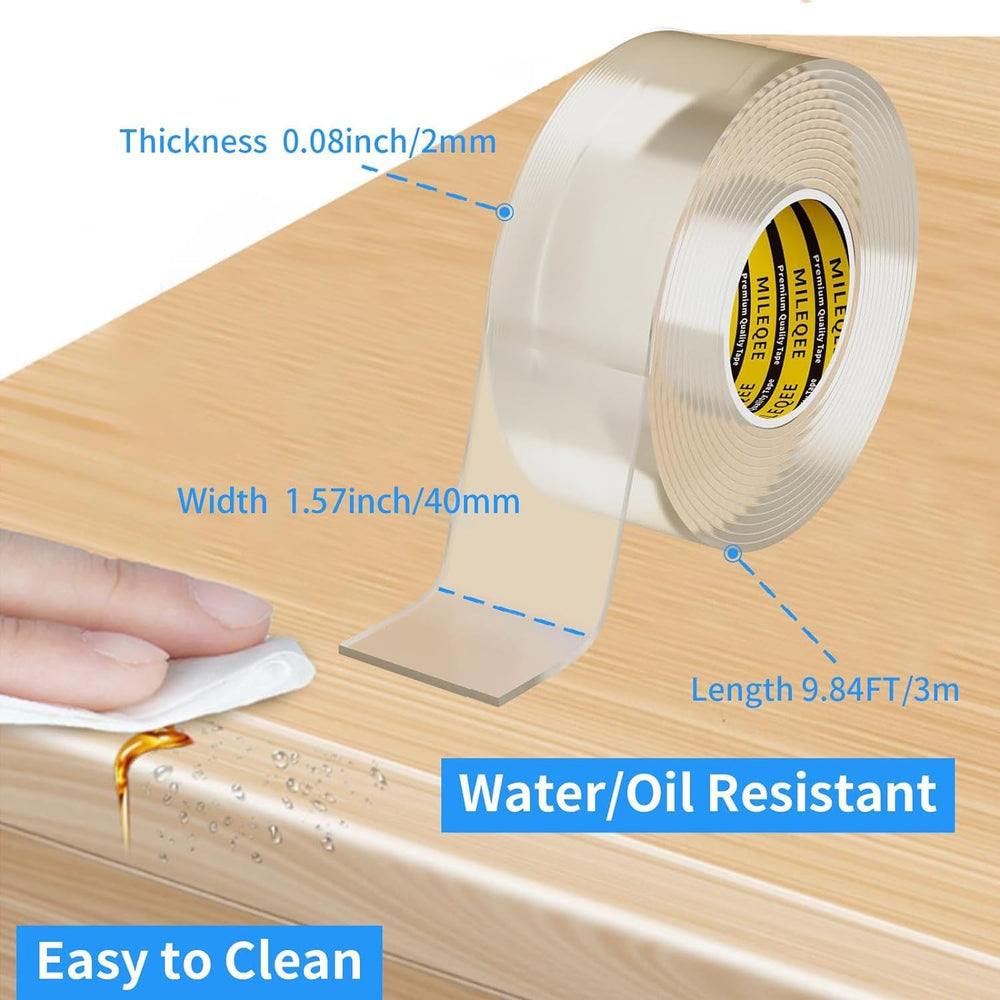 MILEQEE edge protector on desk edge adds soft bump protection for safety.