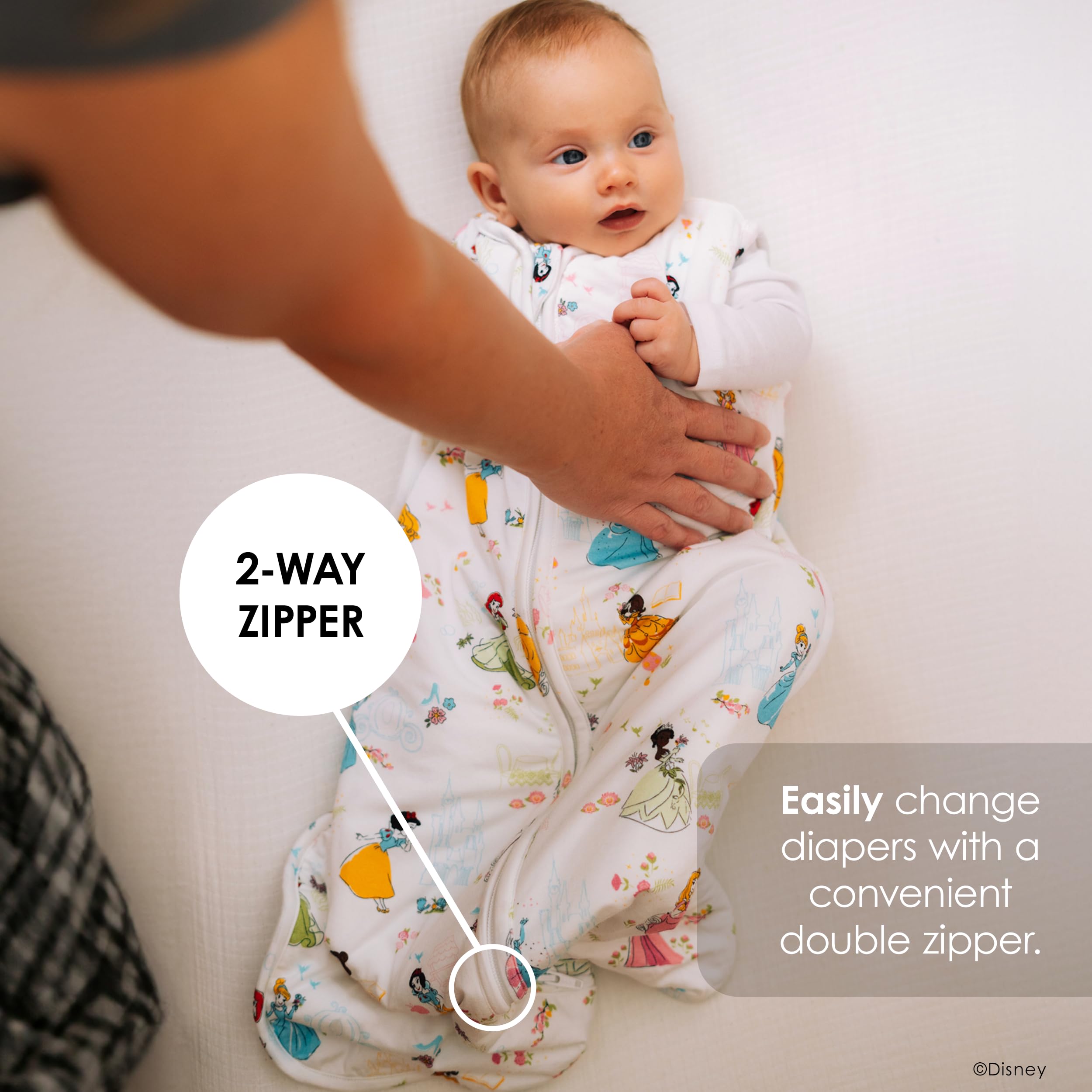 Milk Snob Disney Princess wearable blanket in a calm nursery